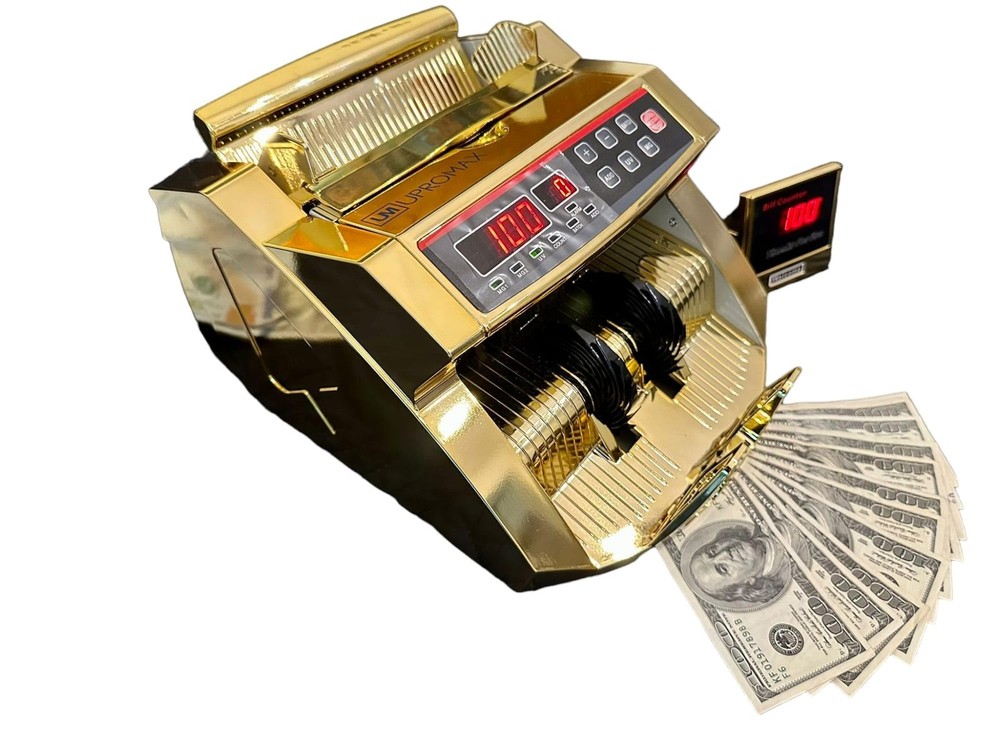 Upromax Gold Money Counter Machine – UV/MG/IR Fake Money Detector & Cash Box …