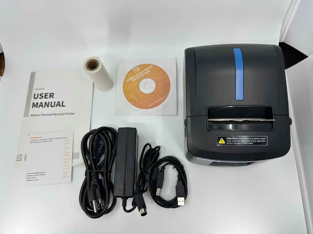 MunByn TPP092UE-BK 80mm Thermal Receipt Printer POS USB LAN Auto Cutter