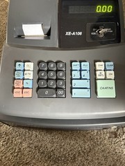 Sharp XE-A106 Electronic Cash Register With Both Keys