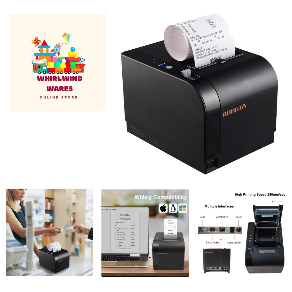 Thermal Receipt Printer, 80mm Receipt Printers, Thermal Pos Printer with Auto…