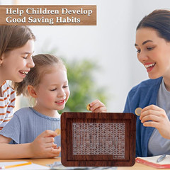 10000 Savings Challenge Box,Cash Vault Wooden Savings Box,Kakeibo Money Box,Wood