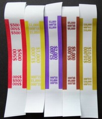 200 Mixed $500 1000 2000 $5000 $10,000 Money Self-Sealing Straps Currency Bands