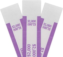 Assorted Money Bands – 1000 Self-Sealing Bill Straps, Color-Coded Denominations