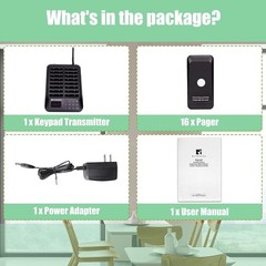 Long Range Restaurant Pager System 16 Pagers 984ft Standby Time 20 Hours