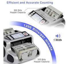 Money Counter Machine, Dollar, Euro Value Count UV/MG/IR/DD/VI/FA Pro Grade Cash