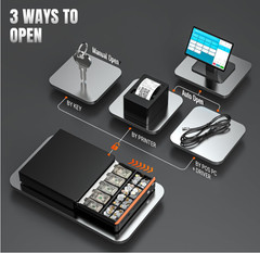 16 inch Auto Open Cash Drawer with Heavy Duty Insert Tray 5 Bill 8 Coin for POS