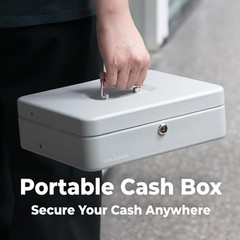 Durable Alloy Steel Cash Box with Key Lock – Perfect for Small Business Use
