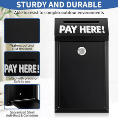 Metal Donation Box with Lock – Wall Mounted Cash Money Box with Slot for Cash De