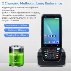 Handheld POS 10.0 PDA Terminal 1D/2D/QR Barcode Scanner With Charge IUIG