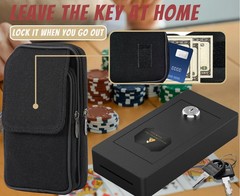 Large Metal Box for Gambler with Waist Bag, Portable Winner Bank Gambling Cas