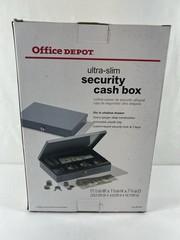 Office Depot Ultra-Slim Cash Box Security Lock 11-1/2 in x 1-7/8 in x 7-3/4 in