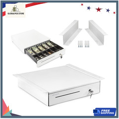 16″ Under-Counter Cash Drawer, POS Lockable, 5 Bills 6 Coins, RJ11/12