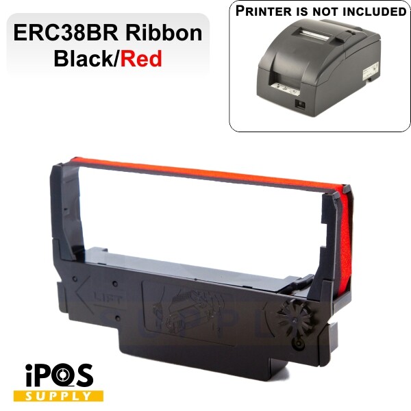 Epson Compatible ERC 30/34/38 Red/Black Cartridge Ribbons, 60 Ribbons/Box