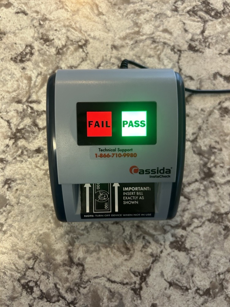 Cassida Instacheck Automatic Currency Detector Turns On Then Goes Blank