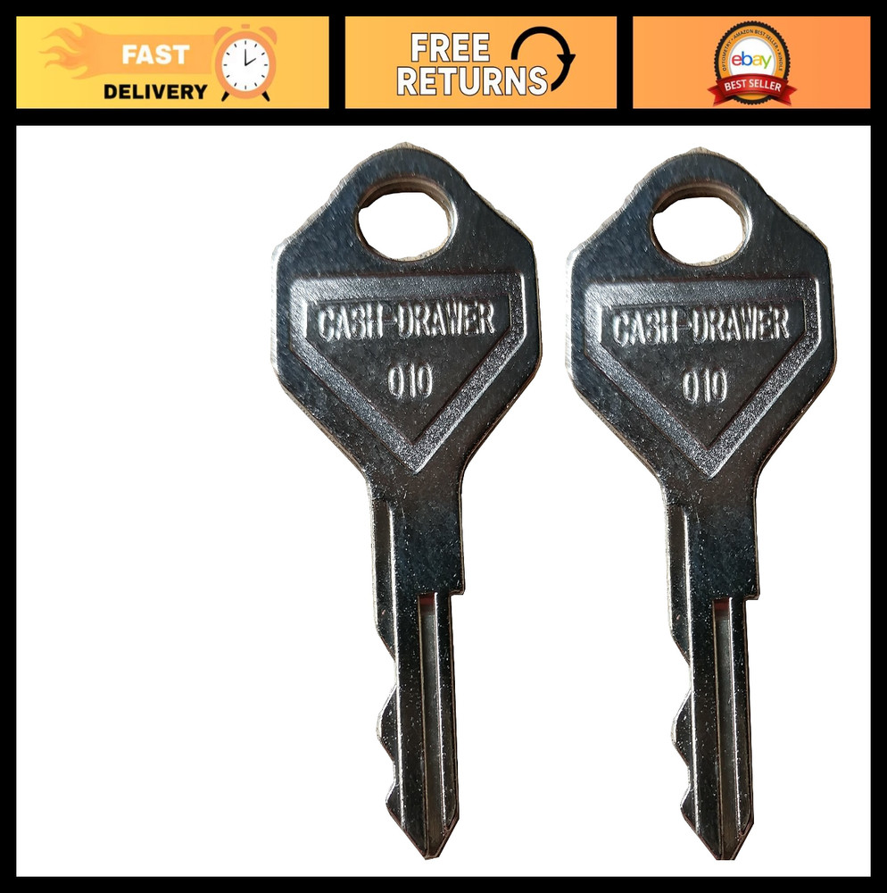 010 Key for Drawers with 010R/010L Locks – Compatible with POS Registers, Chrome