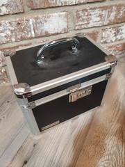 Set of 2 VAULTZ Metal Lock Boxes Security Storage Cases Silver, And Black
