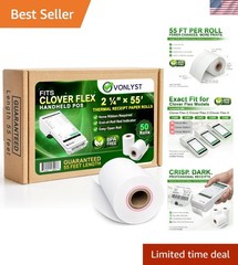 Clover Flex Paper Rolls 2 1/4″ x 55’ Thermal Receipt Paper – 50 Rolls Pack – …