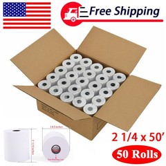 2 1/4 x 50′ Thermal Paper 50 Rolls Credit Card & Cash Register POS Receipt Paper