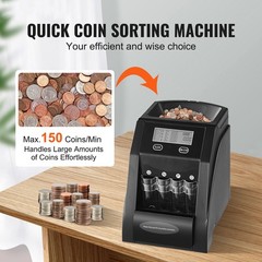 USD Coin Sorter, Coin Counter Machine for 4 Kinds of USD Coins
