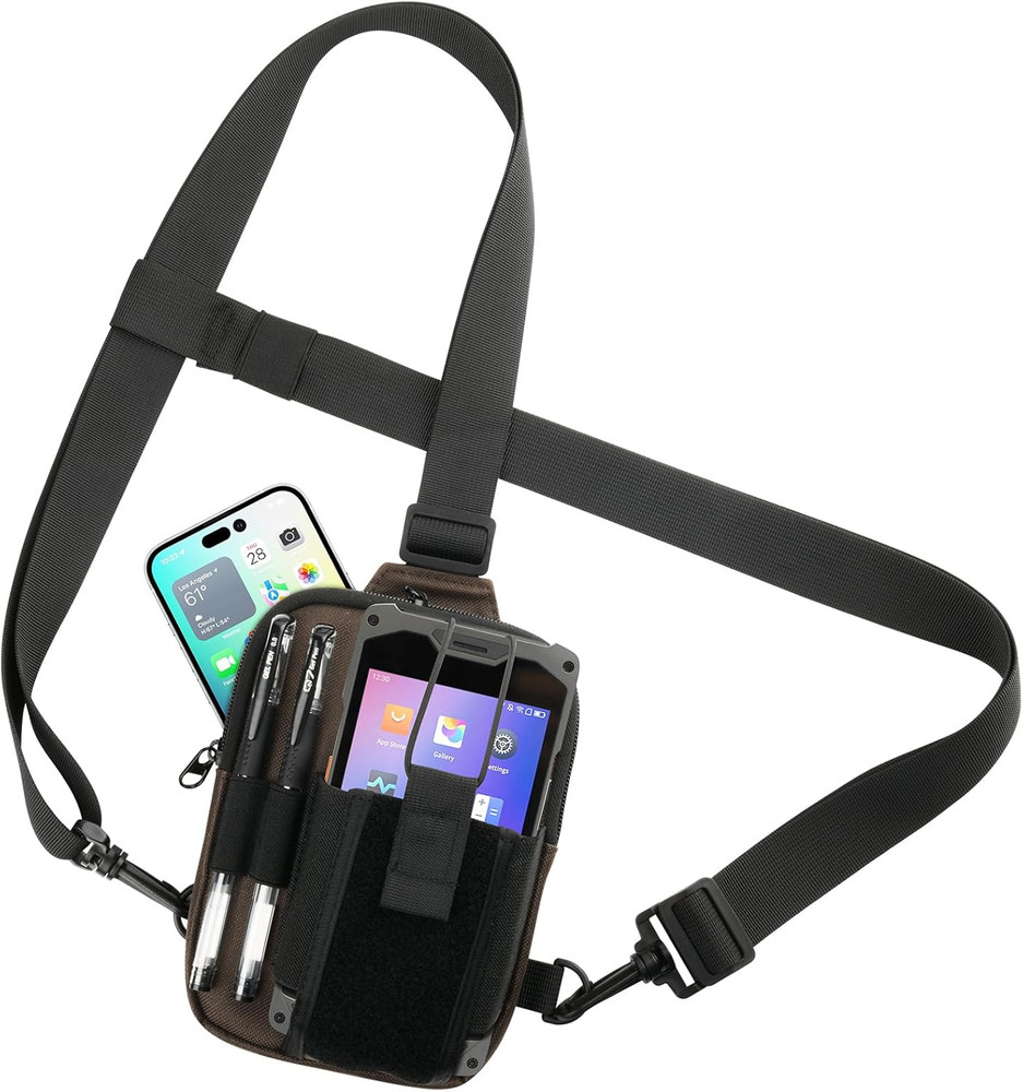 Scanner Holster Universal Barcode Scanner Chest Harness Carrying Case Brown