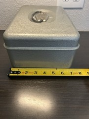 Vintage Standard Federal Savings Silver Metal Cash/Utility Box Free Shipping