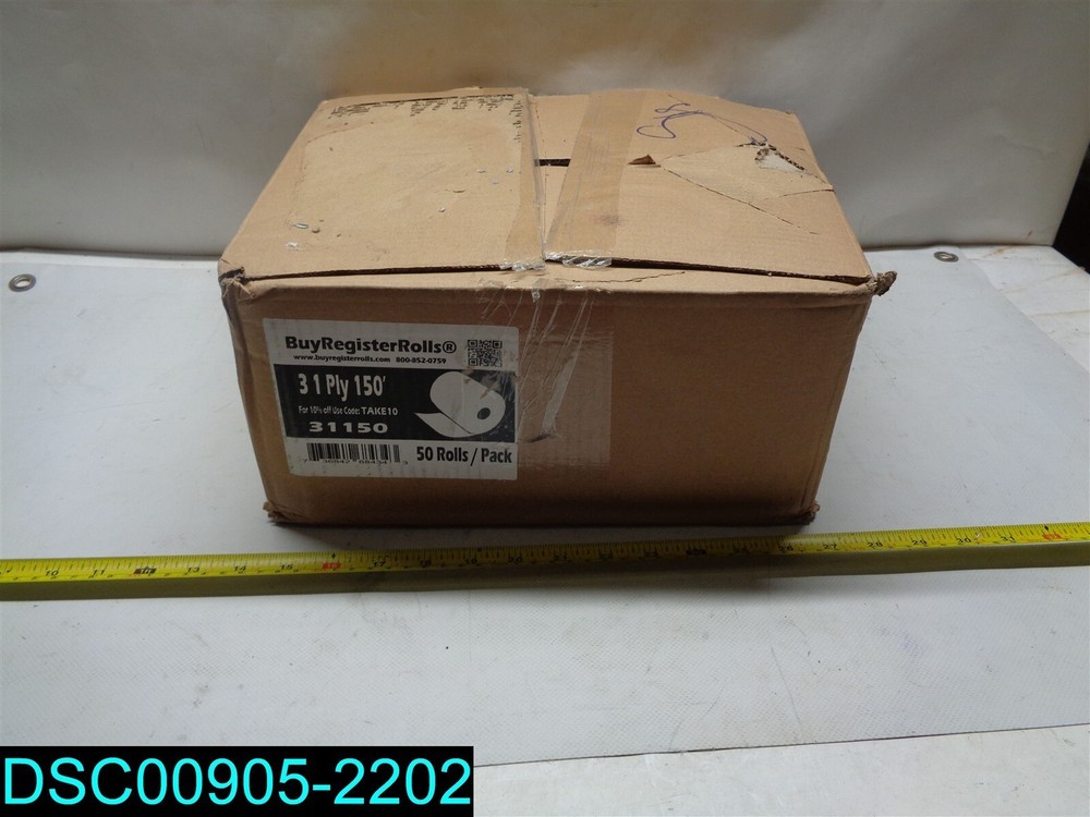QTY=50: BUYREGISTERROLLS 31150 3″ 1-Ply x 150′ 76mm Width x 2.85 Inches Diameter