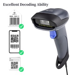 2D M5S Wired USB 2.0 QR Code Barcode Scanner Reader Handheld Gun With Stand