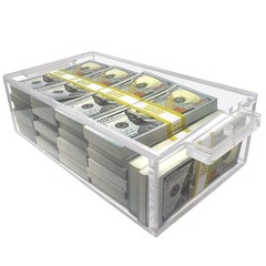 Nadex Clear Acrylic Cash Box with Slipping Cover – 5mm Box Thickness – 8mm Lock