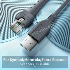 3M USB A to RJ45 Coiled Cable For Zebra DS3408-SR DS3508 DS3478 DS3578 LS7808
