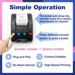 Take a Number Printer Ticket Thermal Printer Ticket Machine with 57Mm Receipt Ti