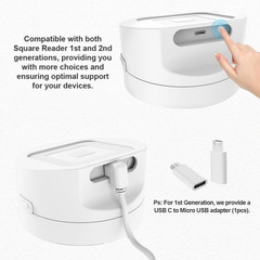 Dock for Square Reader – Compatible with 1st and 2nd Generation Square Reader, E