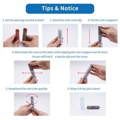 4in1 Coin Counter and Sorter Tube Set with Holder,Piggy Bank Penny Nickel Dim…