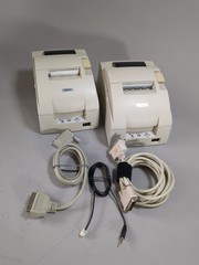 Lot of 2 Epson TM-U220PD Receipt Printer M188D No Power Adapter Tested Working