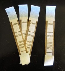 500 SELF SEALING BROWN $5000 CURRENCY STRAPS MONEY BILL BANDS PMC BRAND BAND