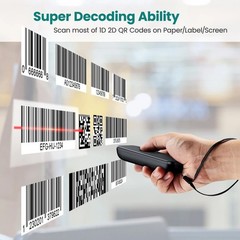 Mini Wireless 2D 1D QR Code Reader Handheld Barcode Scanner Bluetooth
