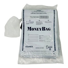 96 Bags Iconex SecurIT Tamper-Evident Deposit Bag Plastic 9 x 12 White 9419-0068