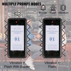 16 Pagers & 98 Beepers Wireless Call System with Vibration&Light&Buzzer
