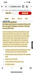 10-Pk Point Plus 3″ x 90′ Carbonless 2-Ply Cash Register POS Paper Roll Tape New