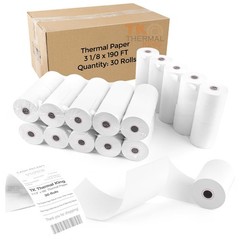 TK Thermal King, 30 Rolls 3 1/8″ x 190′ Thermal Paper, POS Receipt Paper for …