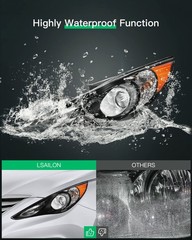 Headlights For 2011-2014 Hyundai Sonata Black Amber Clear Lens Pair Not Hybrid