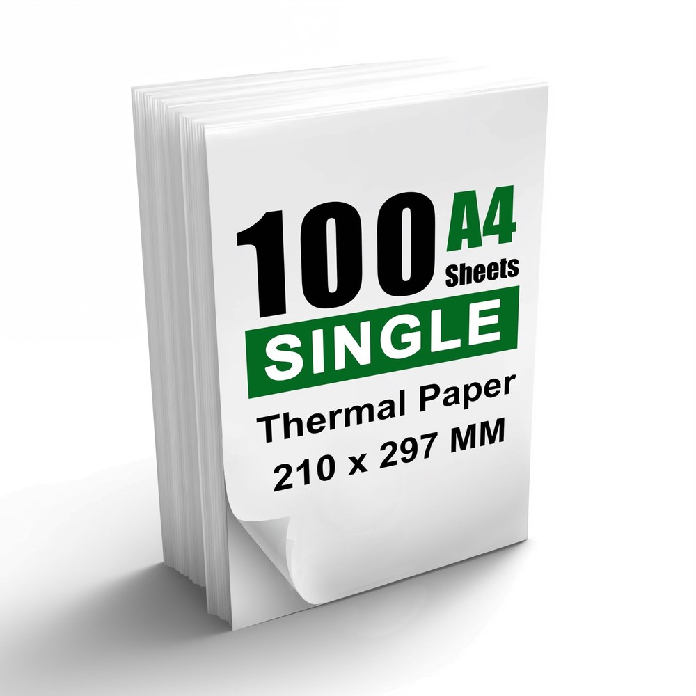 A4 Thermal Paper 100 Sheets, 8.27×11.69 Inch, Printer Compatible