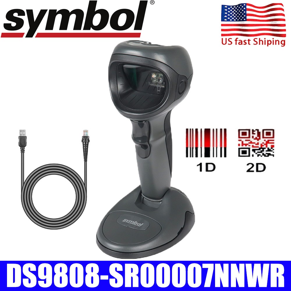 Zebra Symbol DS9808-SR00007NNWR W/ USB Cable 1D 2D Barcode Scanner Reader USA