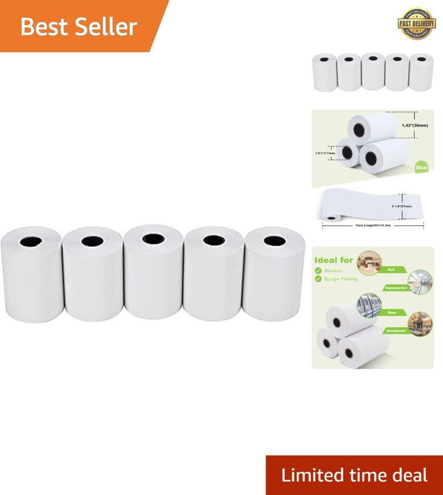 High-Quality Biodegradable Thermal POS Paper – 10 Rolls, 48g Weight