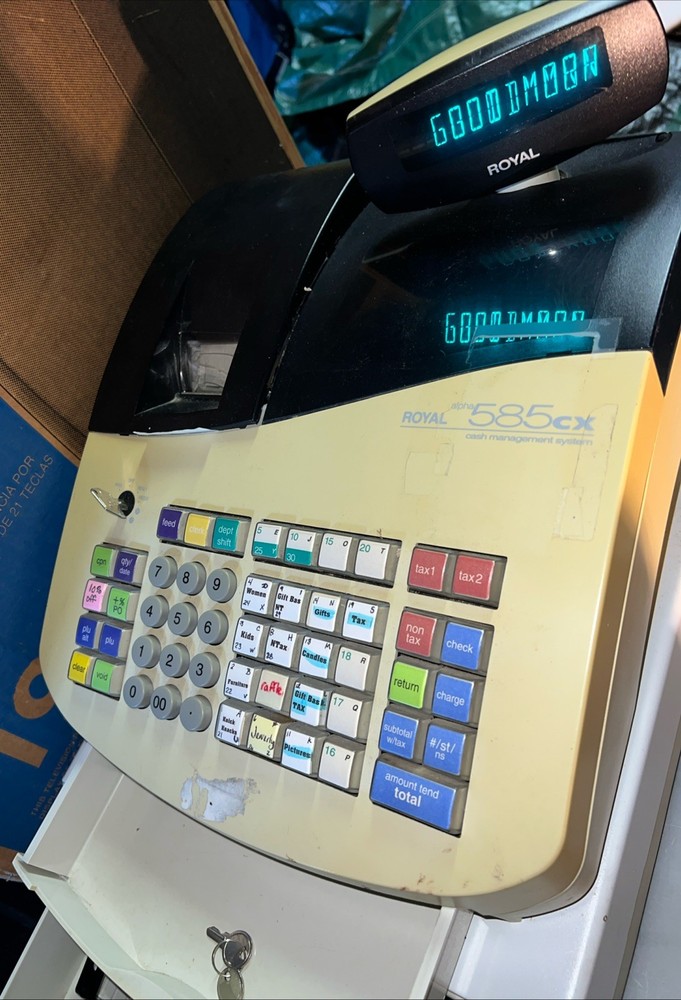 Royal Alpha 585cx Cash Register Management System w/ Keys READ AS IS UNTESTED 🍀