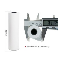 NYEAR A6 Thermal Paper 6 Rolls(110mm/4.3″width/7m long,Φ1.18″) for portable p…