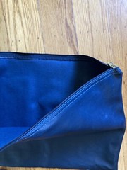 Large Currency Bank Deposit Bag Vinyl Zipper Bag 21.5 in x 14 in Navy Blue