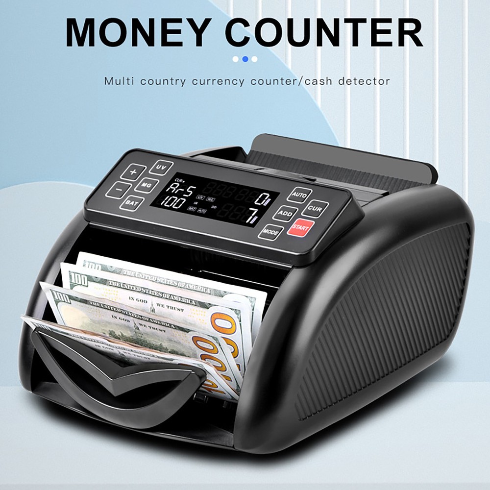 Auto Money Bill Counter Counting Machine UV MG IR Detector Digital Display