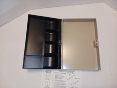 Steel Cash Box Combination Lock Small Money Organizer Removable Tray 11.5″L