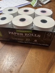 Thermal Paper 6 Rolls 3-1/8″x190′ Per Roll-Cash Registers & POS Receipts