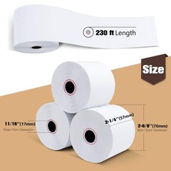 (50 Rolls) 2 1/4″ x 230′ Thermal Paper, POS Receipt Paper for Retail Business…